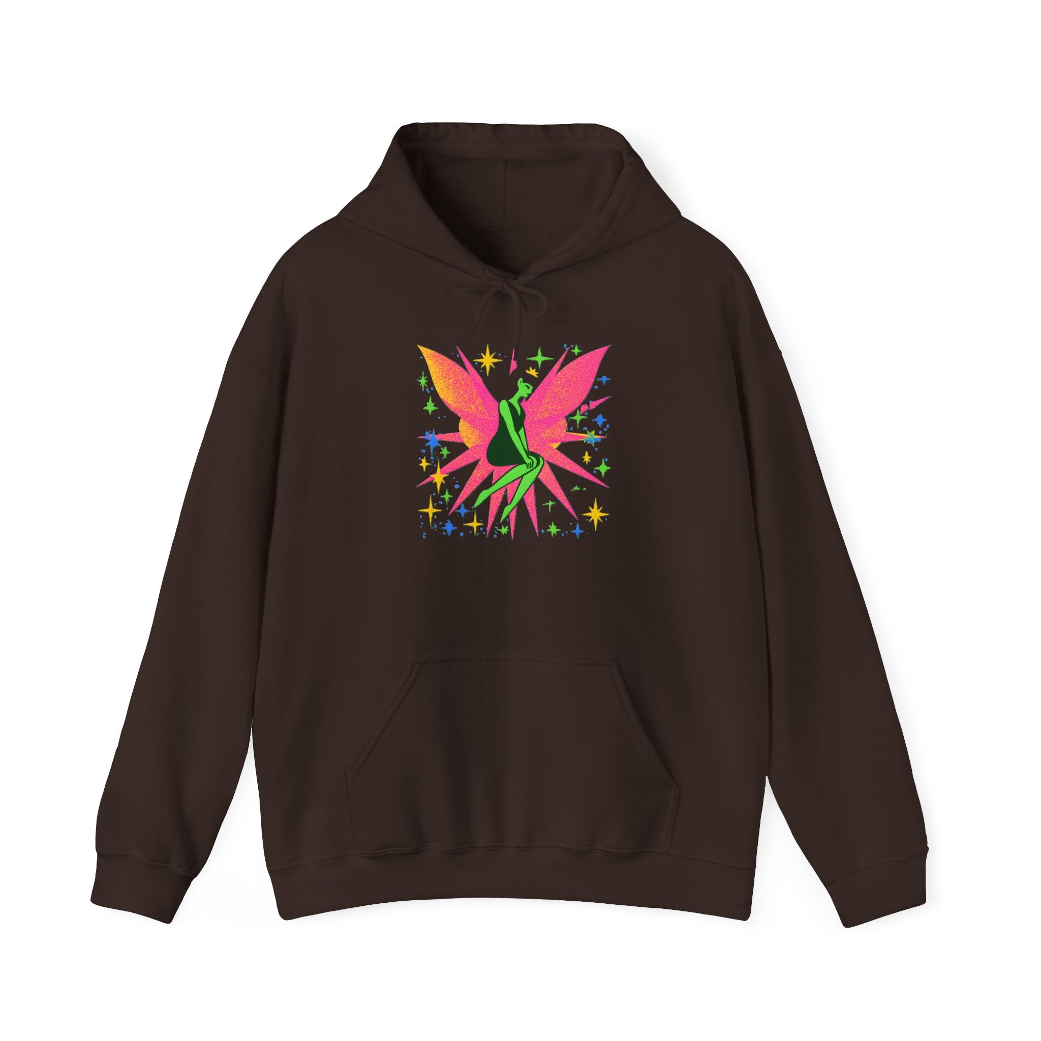 Neon Green Fairy Hoodie — Vibrant Magical Butterfly Design