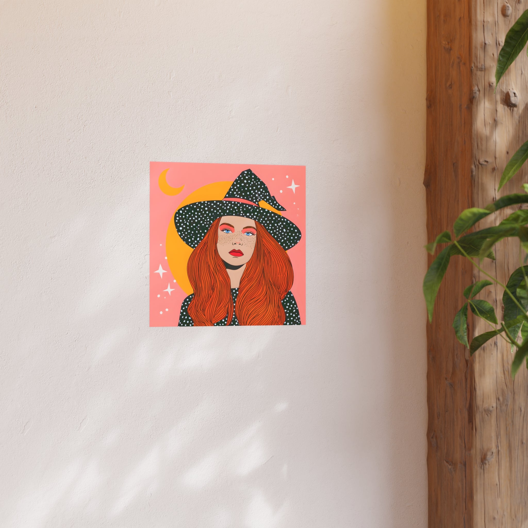 Redhead Witch Illustration Posters | Moon, Stars, Boho Wall Art