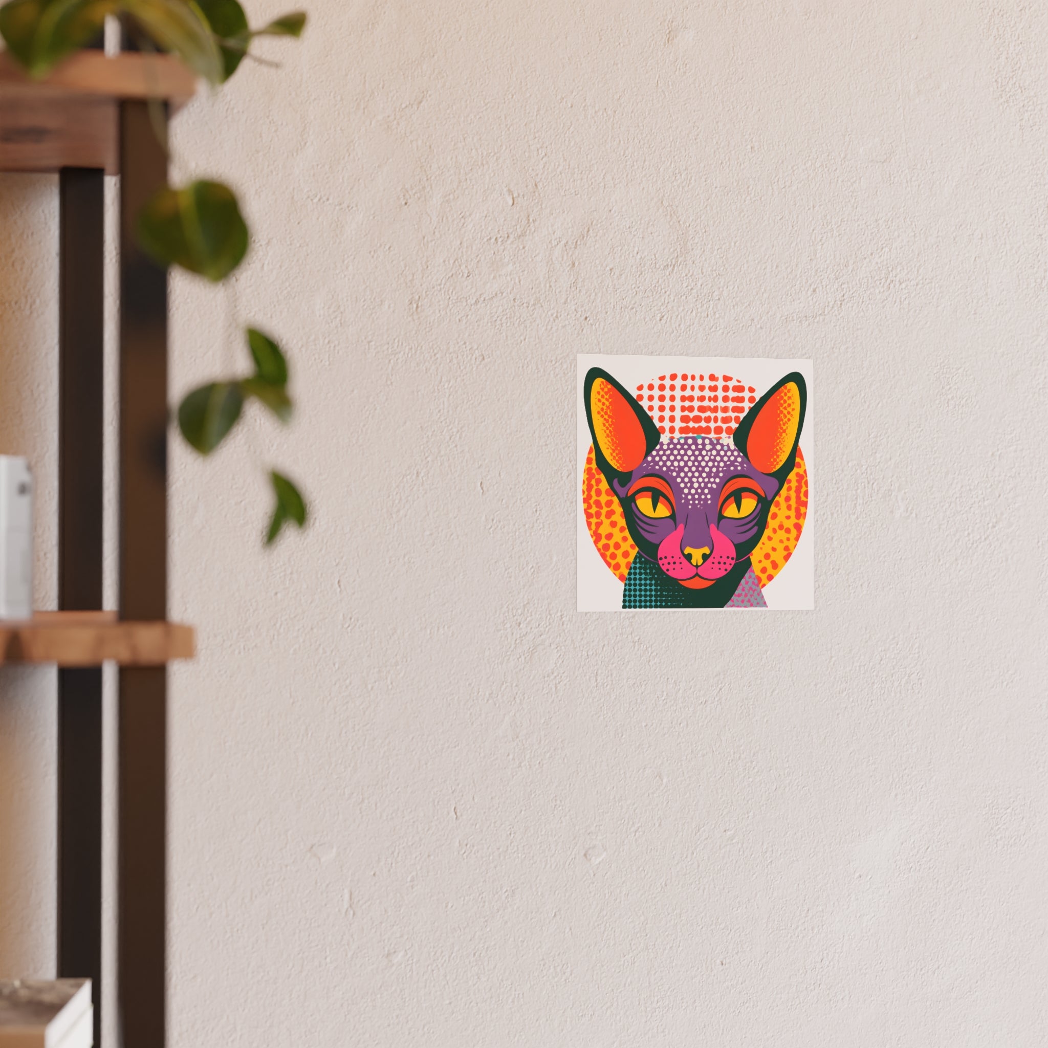 Colorful Pop Art Sphynx Cat Poster | Satin & Archival Matte Poster