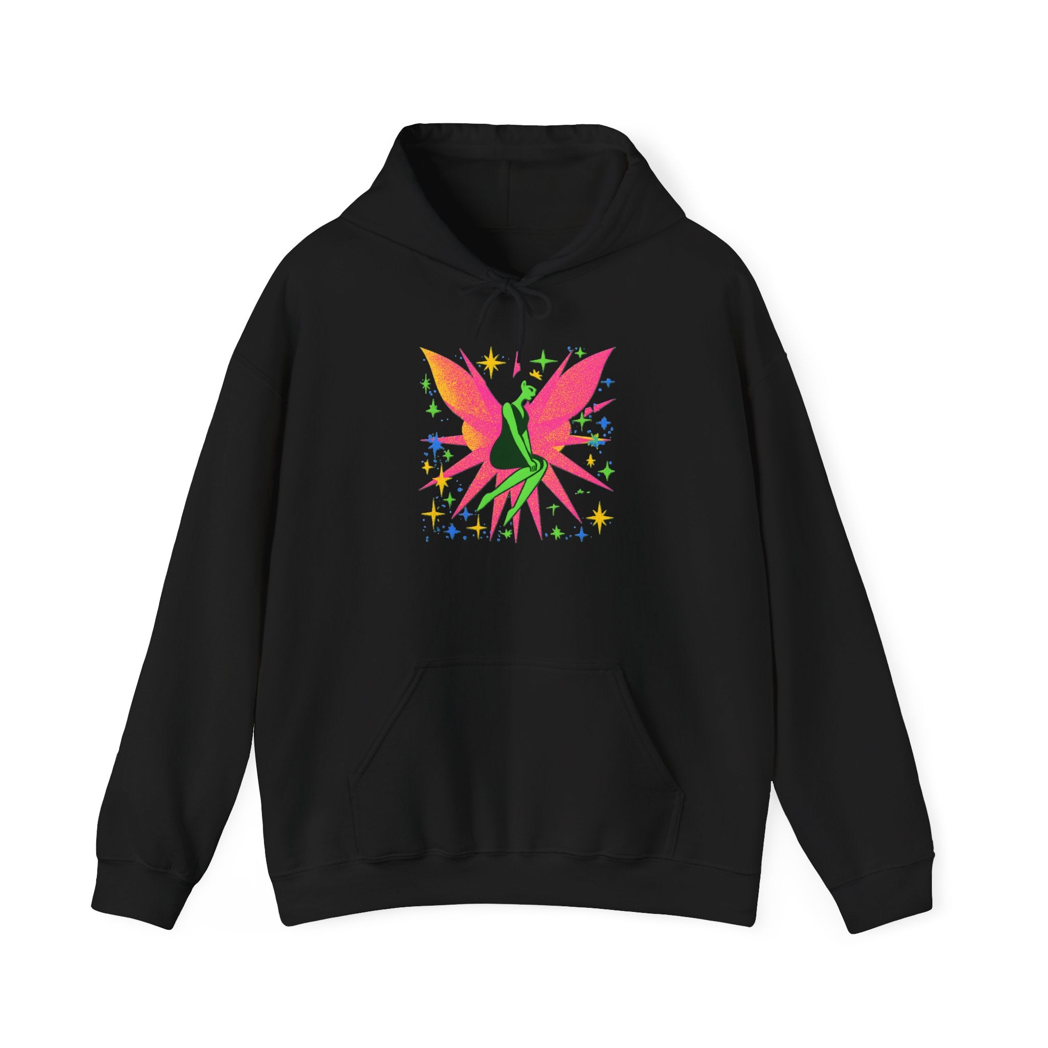 Neon Green Fairy Hoodie — Vibrant Magical Butterfly Design