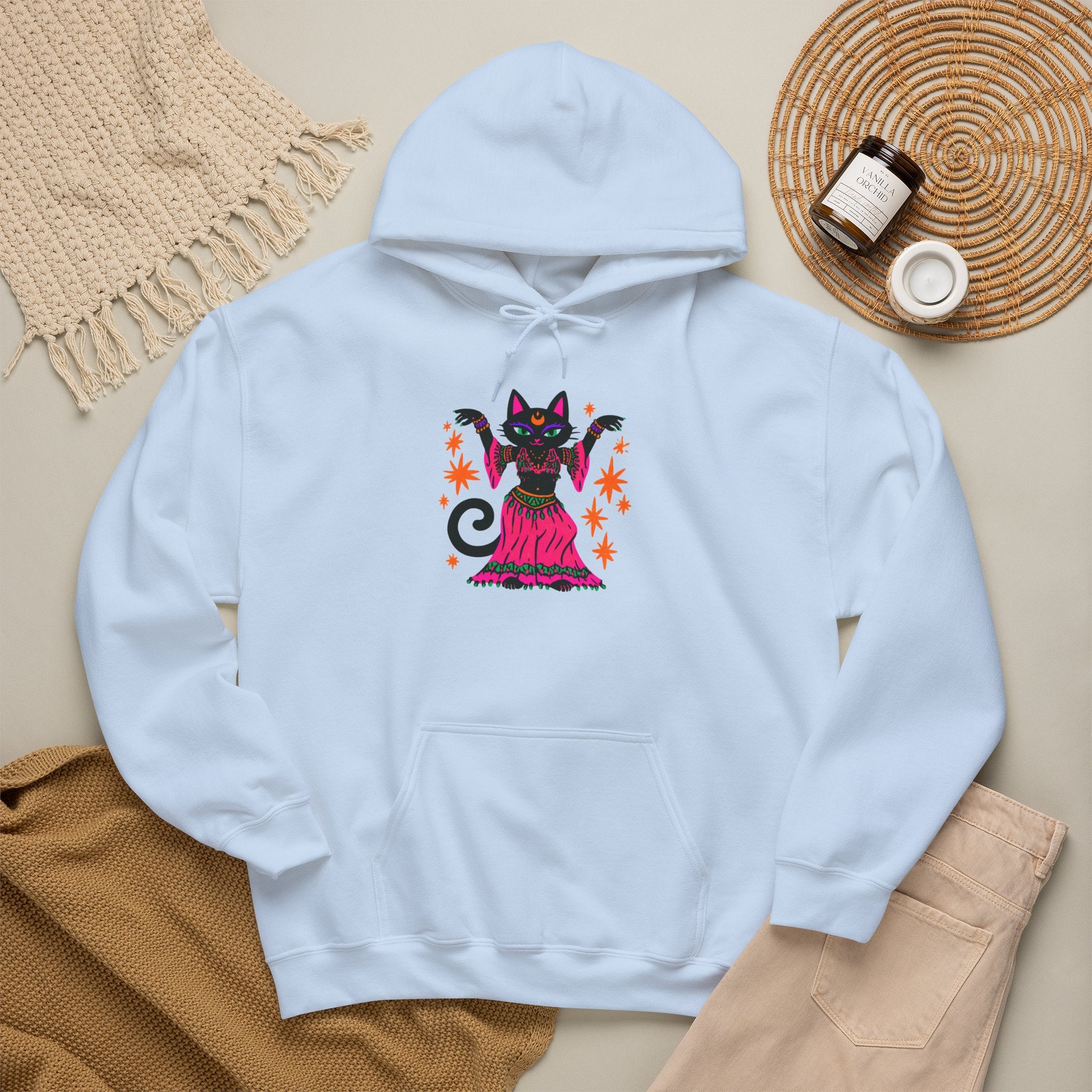 Belly Dance Cat Hoodie — Cute Black Gypsy Cat Pullover